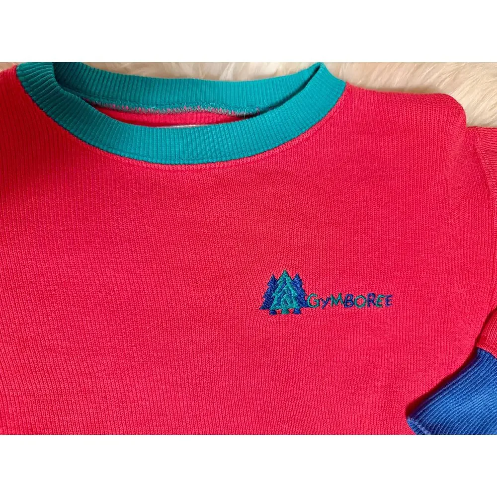 Vintage 90s Gymboree Colorblock Sweater Rainbow Tag Knit Pullover Medium 2T‎ 3T